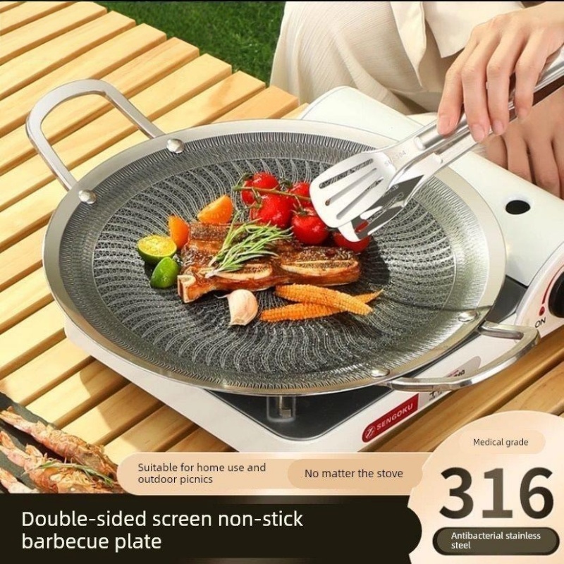 Camping Cooking Fire - مقلاة شواء متعددة الوظائف من الفولاذ