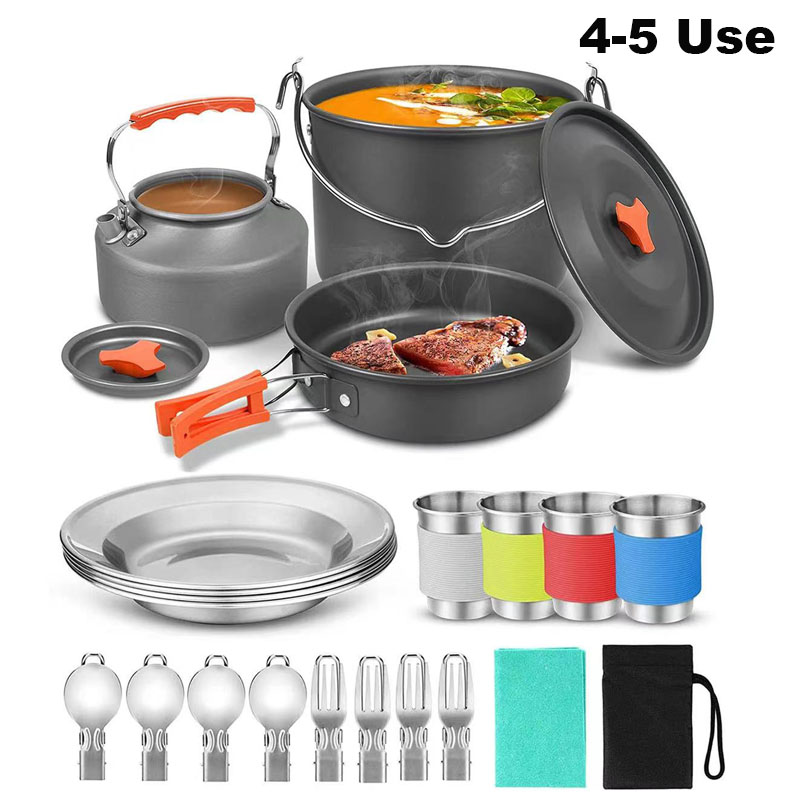 Camping Cooking Equipment Bag - طقم أدوات طهي من الألومنيوم للتخييم