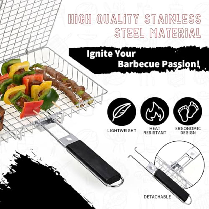 Camping Cooking Basket - رف شواء محمول قابل للطي من