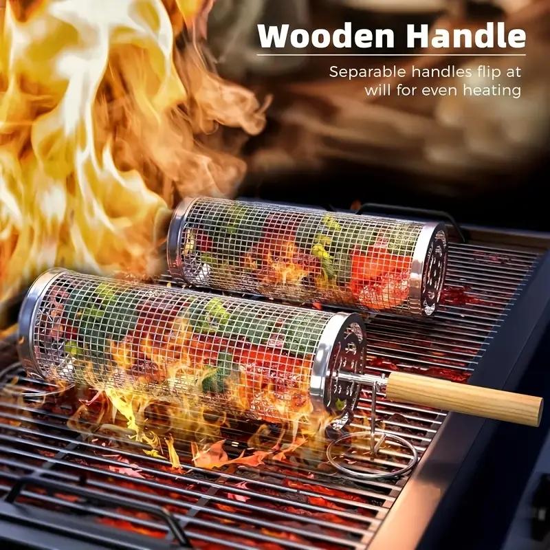 Camping Cooking Basket - سلة شواء من الفولاذ المقاوم للصدأ،