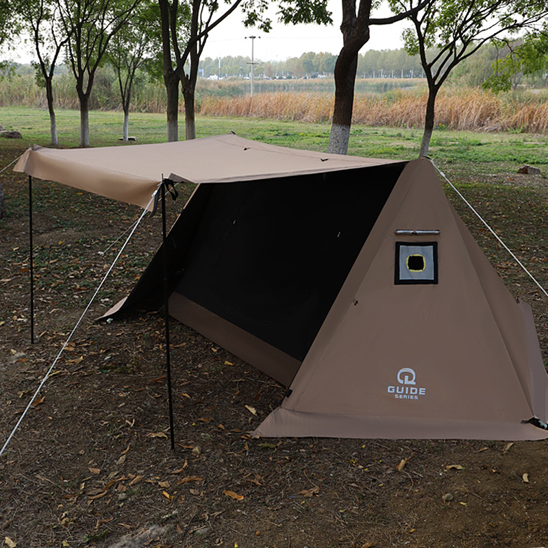 Camping Cooking Canopy - مظلة تخييم خارجية مزدوجة القمة فضية