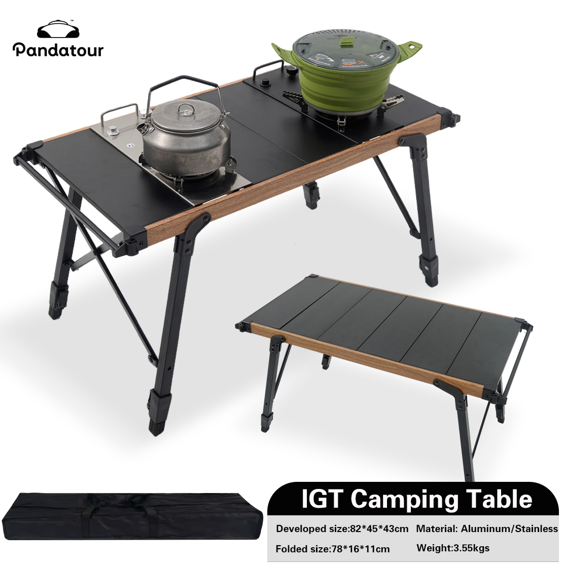 Camping Cooking Plate - طاولة تخييم Pandatour IGT قابلة للطي