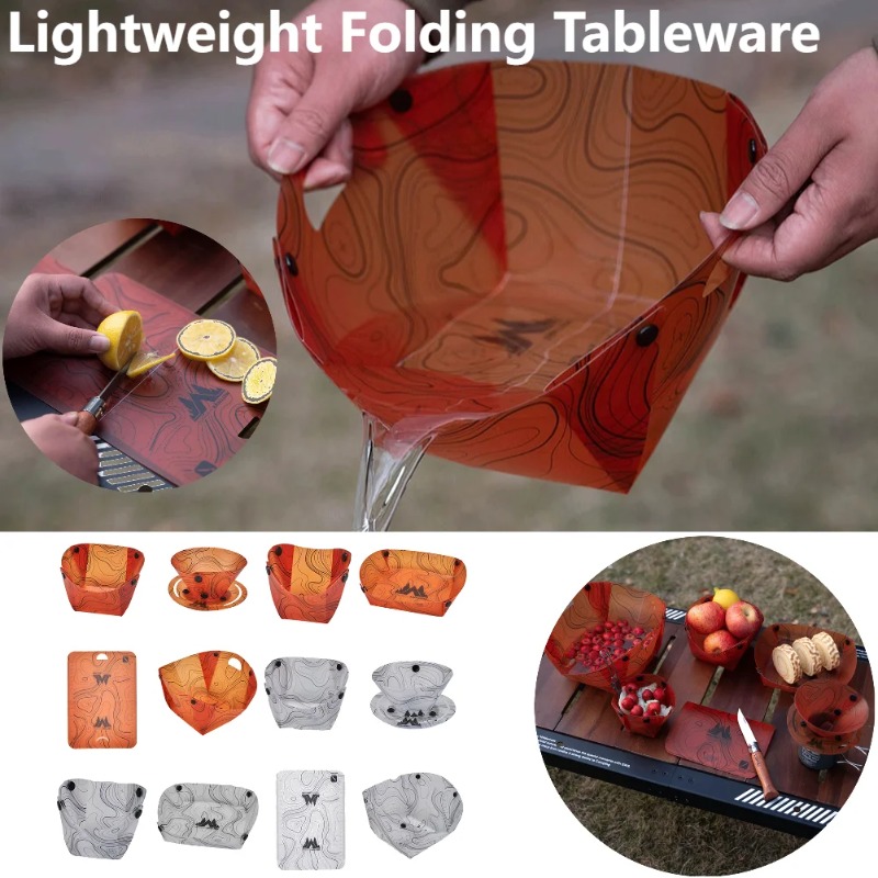 Camping Cooking Plate - أدوات مائدة للتخييم قابلة للطي، وعاء