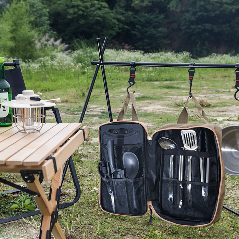 طقم أدوات طهي للتخييم مكون من  - مراجعة Camping Cooking Equipment Bag وسعره