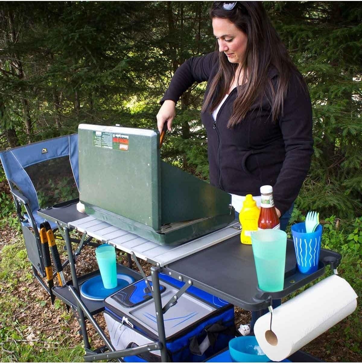 طاولة مطبخ محمولة قابلة للطي م - مراجعة Camping Cooking Table وسعره