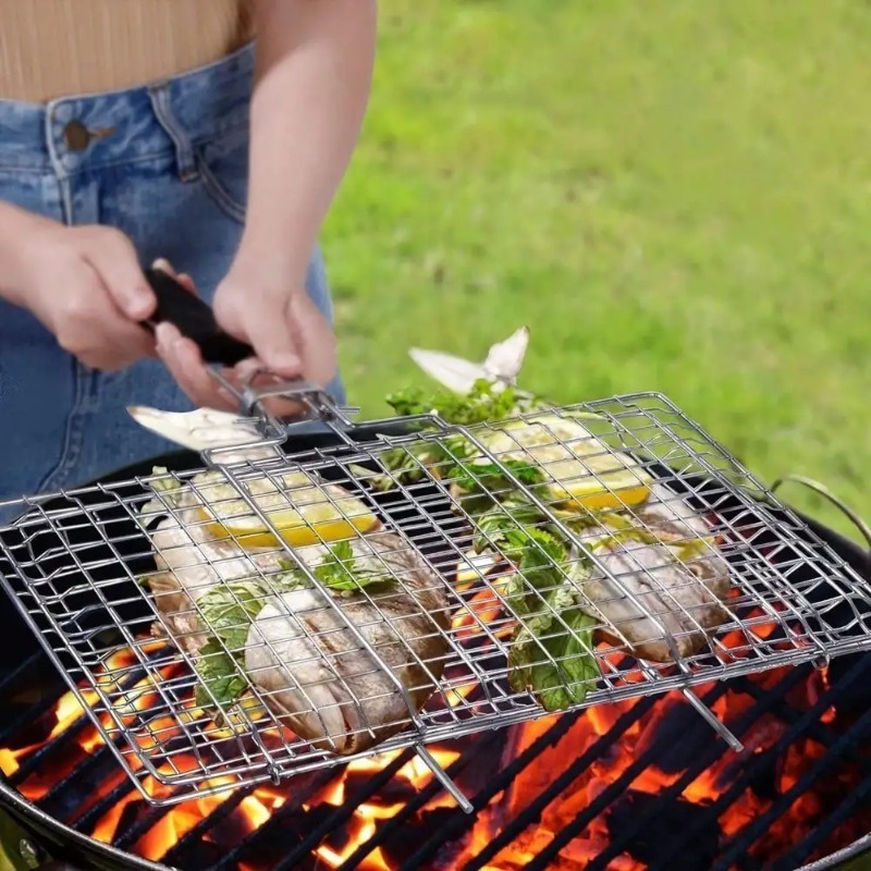رف شواء محمول قابل للطي من الف - مراجعة Camping Cooking Basket وسعره