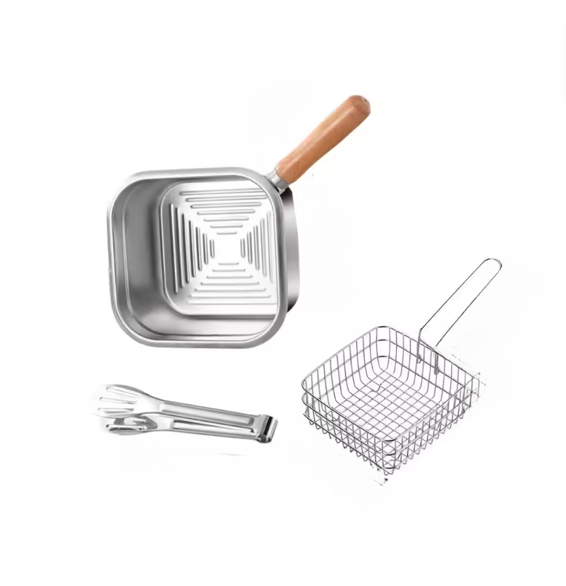 طقم مقلاة مربعة من الفولاذ الم - مراجعة Camping Cooking Basket وسعره