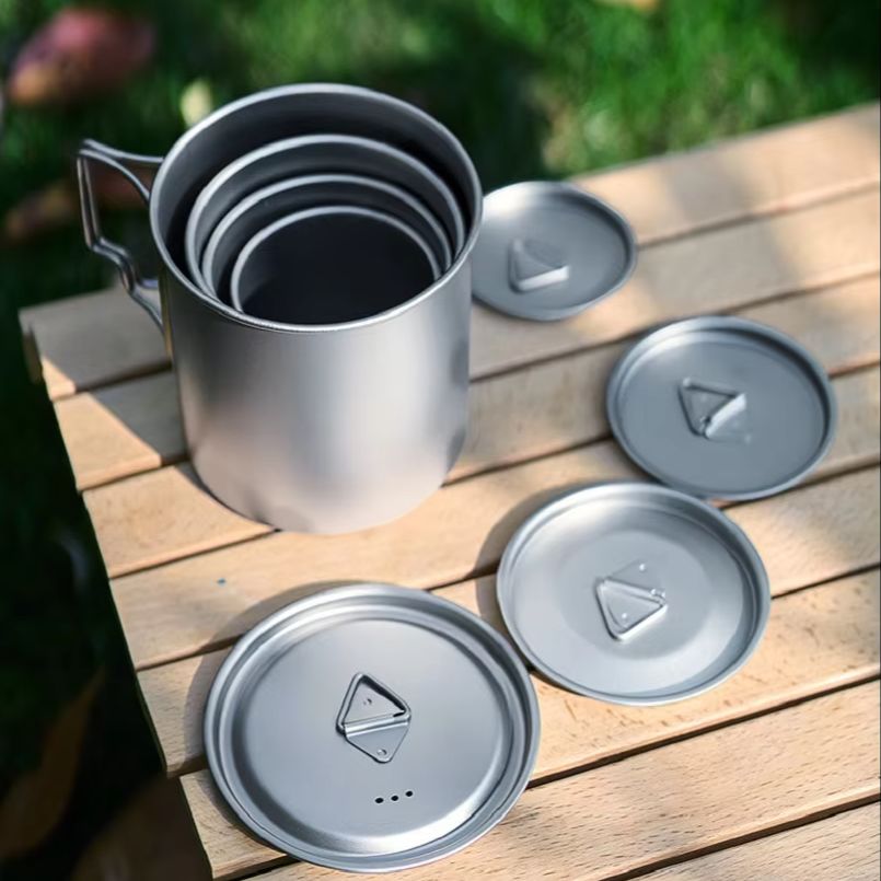 أكواب تيتانيوم جديدة للتخييم 3 - مراجعة Camping Cooking Cup وسعره