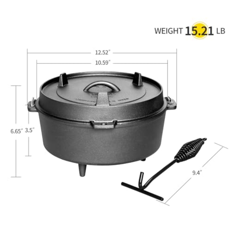 قدر هولندي من الحديد الزهر مسب - مراجعة Camping Cooking Dutch Oven وسعره