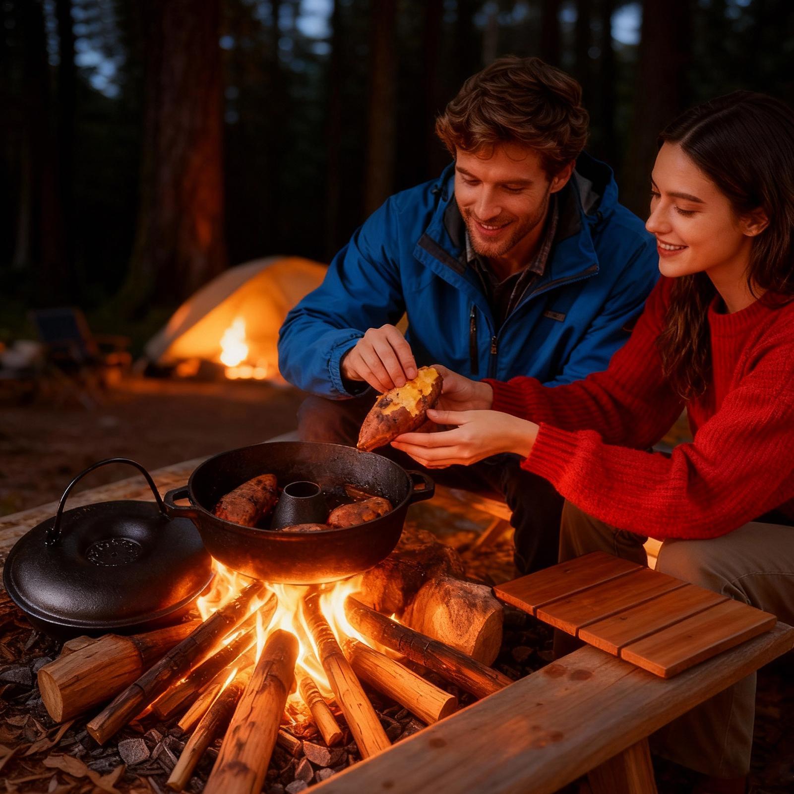 مرجل من الحديد الزهر للطهي شدي - مراجعة Camping Cooking Dutch Oven وسعره