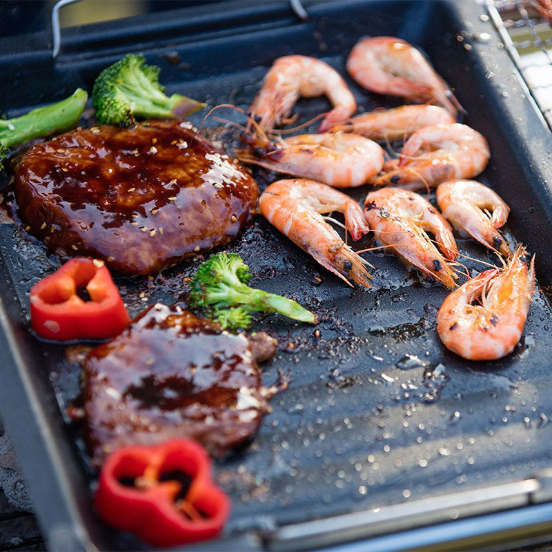 مقلاة شواء مربعة سميكة للاستخد - مراجعة Camping Cooking Plate وسعره