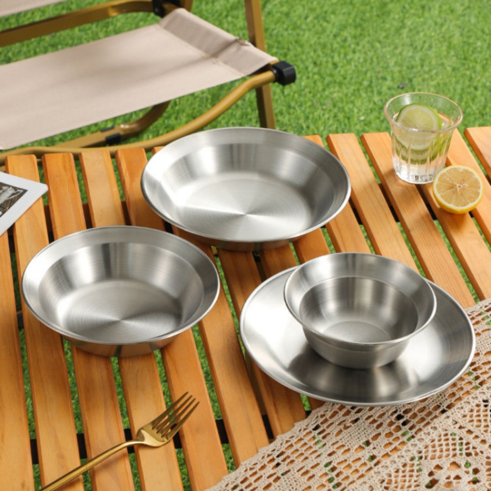طقم أدوات مائدة من الفولاذ الم - مراجعة Camping Cooking Plate وسعره