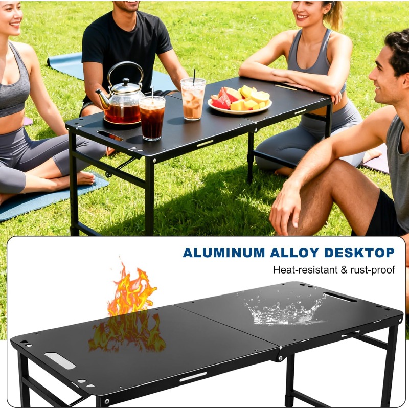طاولة تخييم قابلة للطي والتعدي - مراجعة Camping Cooking Table وسعره