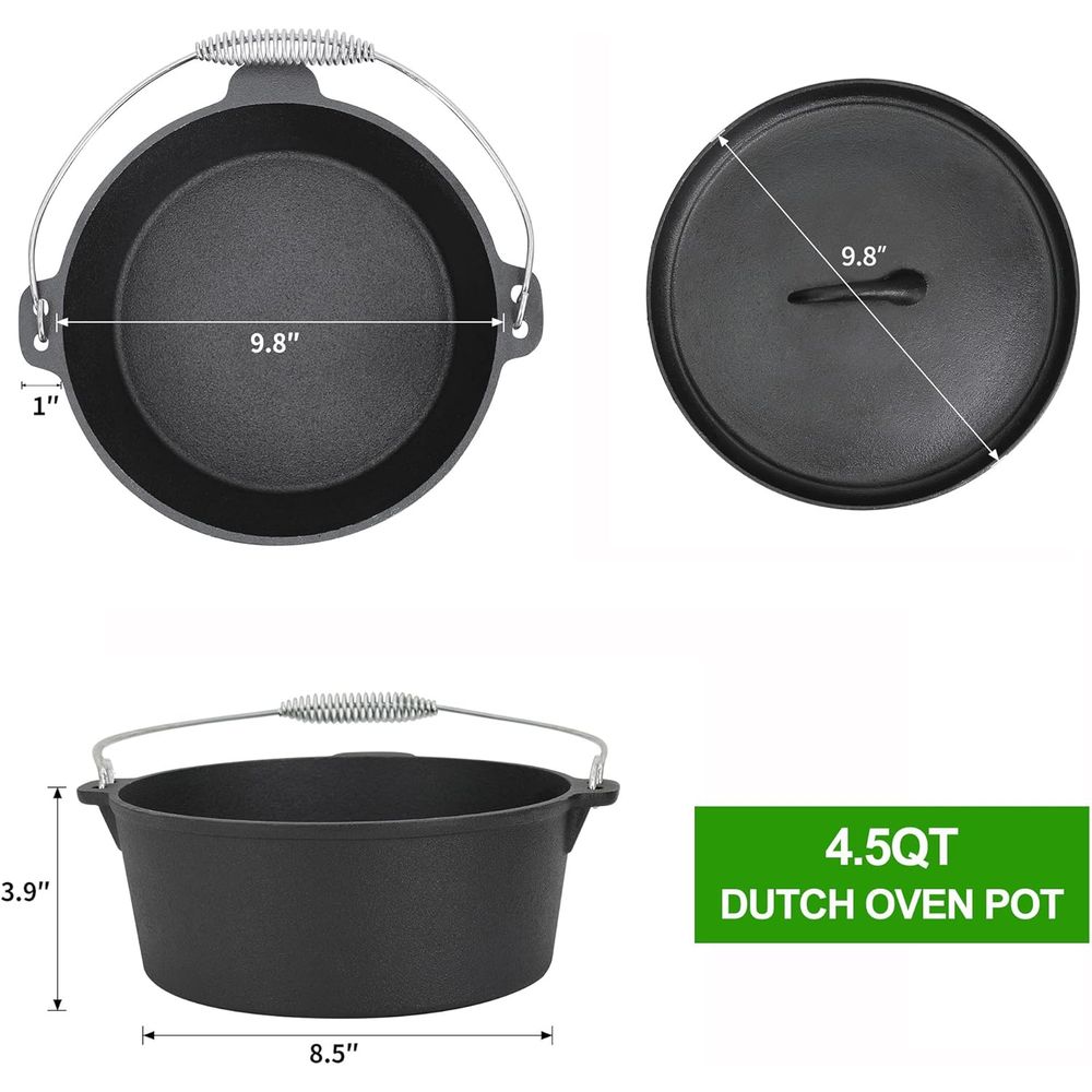 طقم طهي من 8 قطع من الحديد الز - مراجعة Camping Cooking Dutch Oven وسعره
