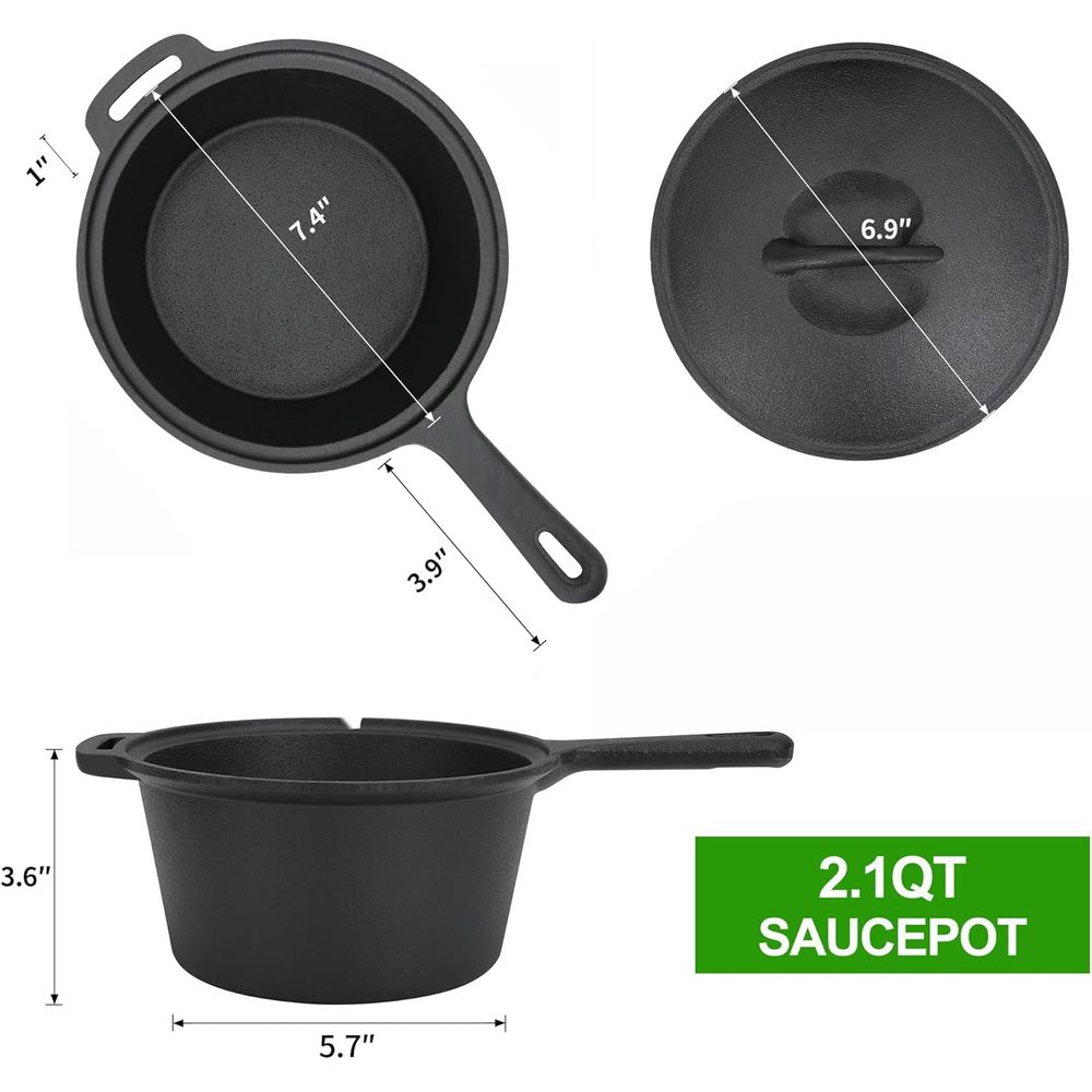 طقم طهي من 8 قطع من الحديد الز - مراجعة Camping Cooking Dutch Oven وسعره